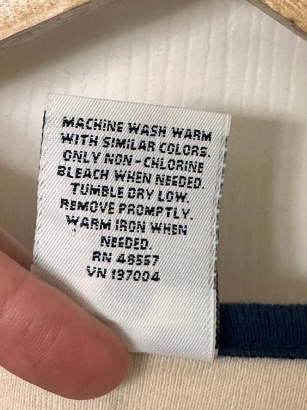 Vintage Y2K Ellemenno XL Cream Navy Contrast Stitch Tank Top 100% Cotton